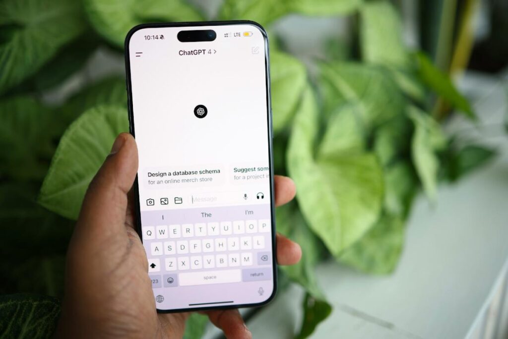 ChatGPT på en iPhone